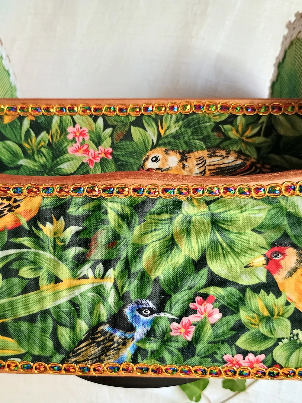 🩵 COTTAGE CORE 🩵 Handmade Wood Organizer W Nature Theme, Lazy Susan, Bird Core